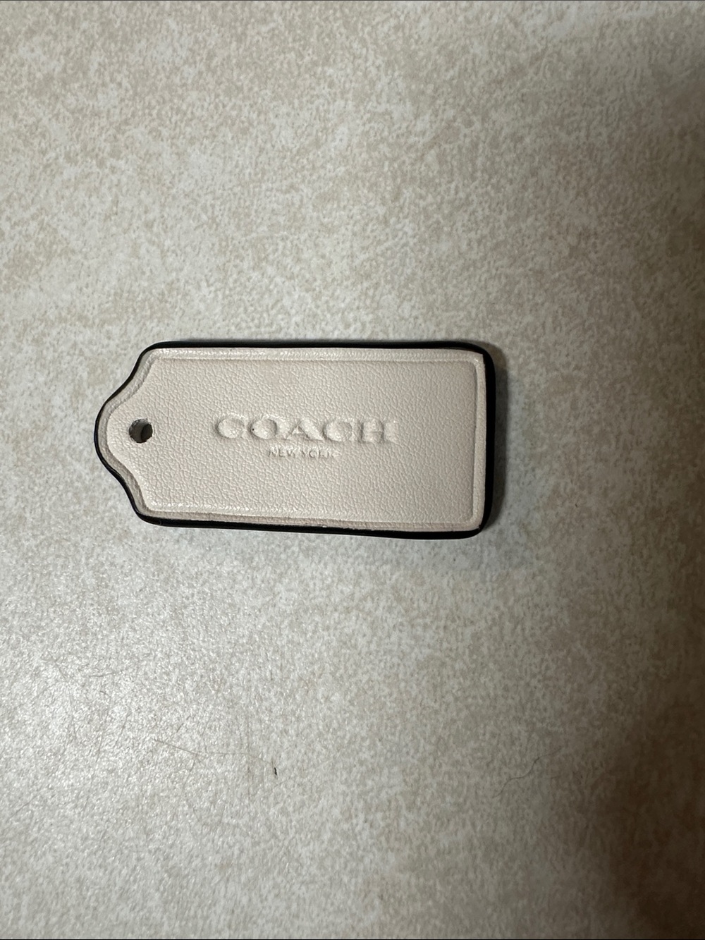 Coach Tag in Light Beige with Dark Edge